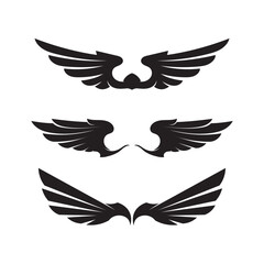 Black wing logo symbol for a professional designer