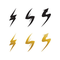 electric Vector lightning icon logo and symbols