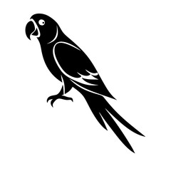  parrot flat icon vector isolated on white, perfect for tropical or wildlife-themed designs.