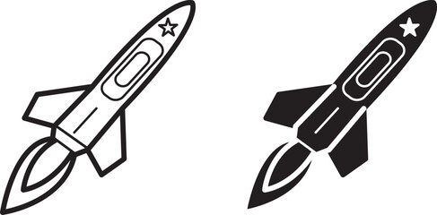 missile icon, in white background, eps 10, vector illustration