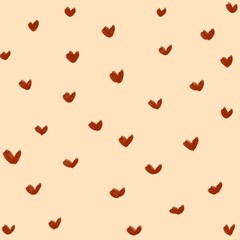 Red heart simple seamless pattern background. Red heart coquette pattern.