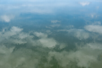 Sky and Cloud Reflection on Water Surface.