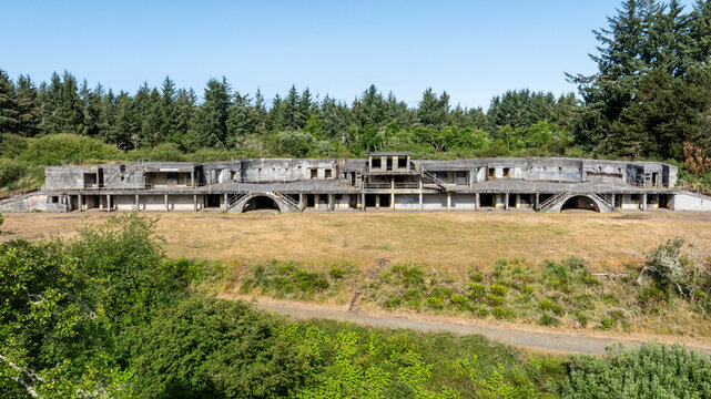 Aerial View of Historic Battery Russell at Fort Stevens State Park
