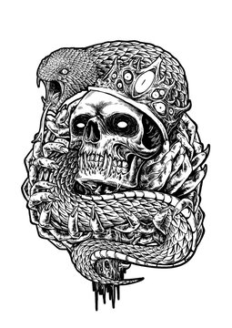 dead kin bnw version digital illustration