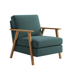 Mid-Century Modern Teal Armchair: Elegant Comfort & Design