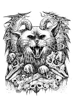 Ghotic Cat digital illustration