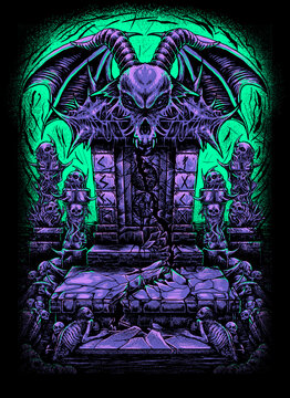 satanic temple digital illustration