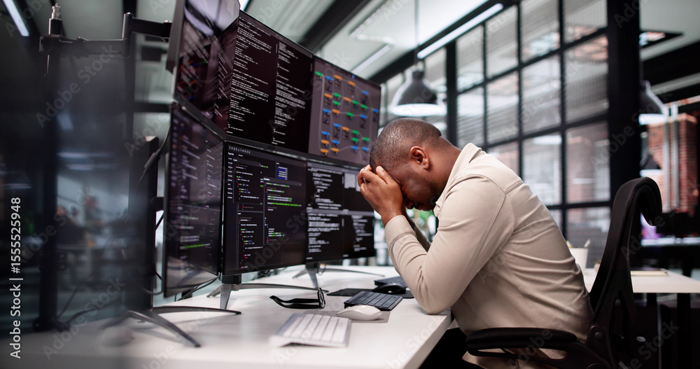 Poster The Frustrated Programmer: A Sad Man Struggles