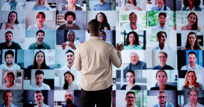 Engaging Black Male Educator Manages Online Live Conference