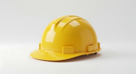 Fototapeta premium Safety First: Yellow Hard Hat on White Background