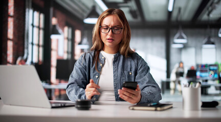 Frustrated Young Girl With Smartphone Experiences Breakdown