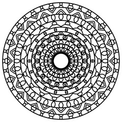 round mandala design for colouring