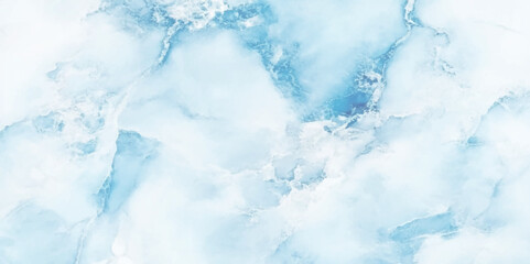 Swirls of blue marble texture with fluid art, soft Blue marble surface with rough texture, White and blue marble background for decor.