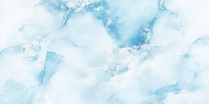 Swirls of blue marble texture with fluid art, soft Blue marble surface with rough texture, White and blue marble background for decor.