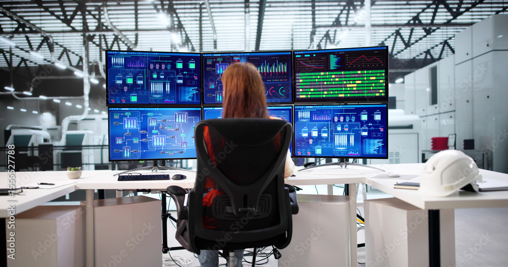 Poster Mastering SCADA Technology: A Woman Controls Factory Processes
