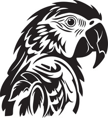 Fototapeta premium Stylized Macaw Parrot Head Silhouette