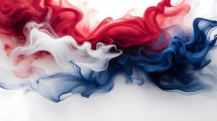 Obraz premium Abstract Red, White, and Blue Ink Swirl Patriotism and Artistic Expression