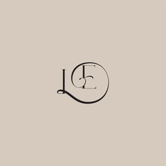 dinamyc curvy initial concept monogram wedding logo letter elegant and luxury style IE