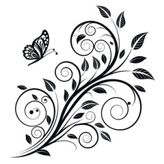 Elegant Floral Corner Ornament Design