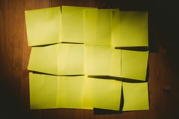 Yellow sticky notes with copy space
