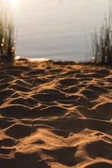 Close-up of sand on a sunny day