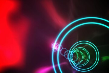 Colourful spiral with red glow