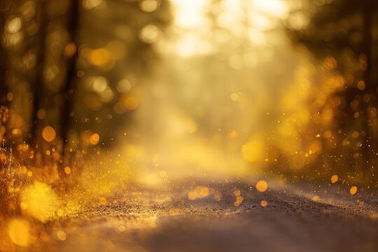 Golden autumn forest path (1) - Powered by Adobe