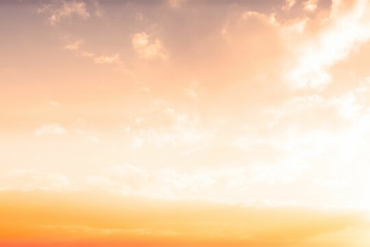 Fototapeta View of sunset with orange sky