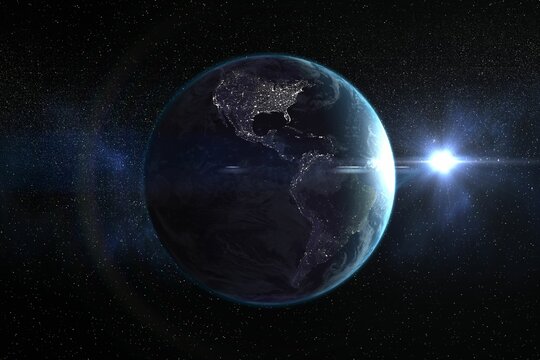 Fototapeta Digitally composite image of planet earth