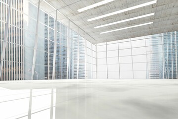Modern room overlooking city