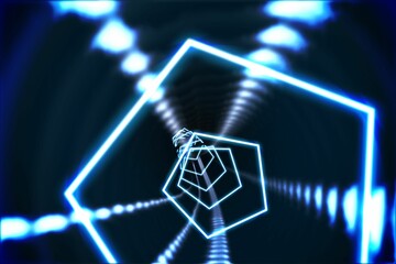 Hexagon design with glowing light