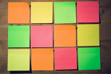 Colourful sticky notes with copy space