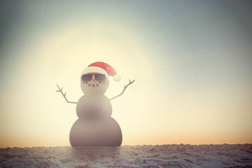 Festive sandman on the beach