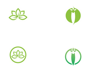 Logos of green leaf ecology nature element vector icon