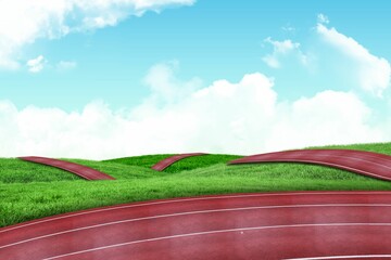 Digital image of athletic track