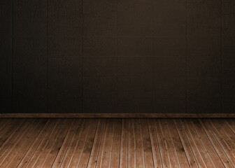 Dark room with floorboards