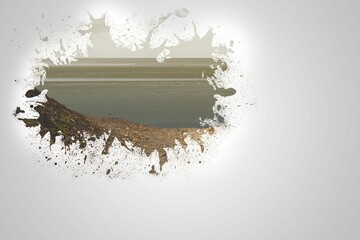 Splash on wall revealing beach