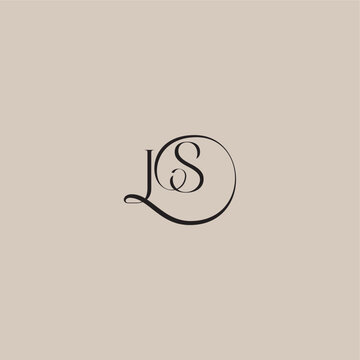 dinamyc curvy initial concept monogram wedding logo letter elegant and luxury style JS