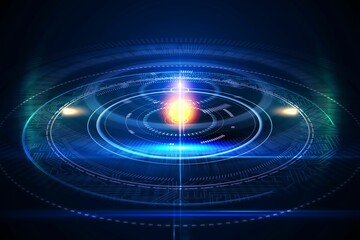 Obraz premium Futuristic black background with circles