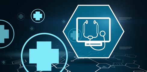 Digital background with emergency sign