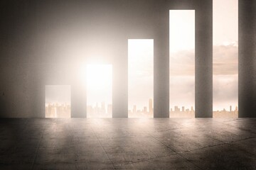 Cityscape background in graph shape