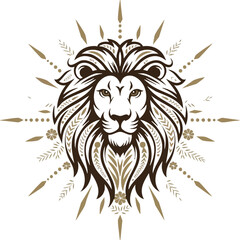 Obraz premium Heart-Marked Lion Vector