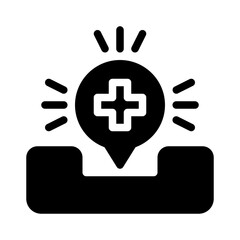 emergency call glyph icon