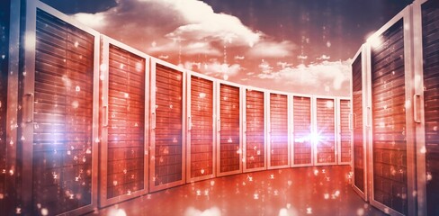 Red data room against white background
