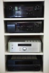 Defocused image of audio equipment