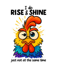Naklejka premium I Do Rise and Shine Just Not at the Same