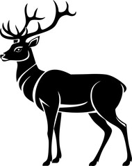 Floral Antlered Deer Vector Illustration