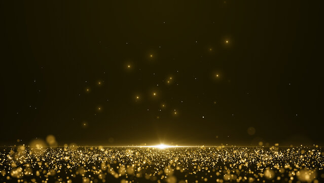 Gold Particle Field Golden frame border bokeh event awards trailer titles cinematic concert openers luxury presentation background