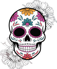Floral Skull Illustration