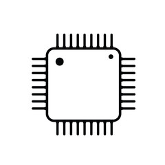 Computer microchip icon vector